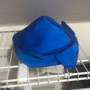 1950s royal blue satin cocktail hat